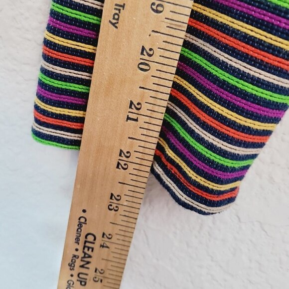 Talbots Petites 2 Piece Pencil Skirt Suit Set Sz 4P Rainbow Striped Fun Career - Picture 12 of 15